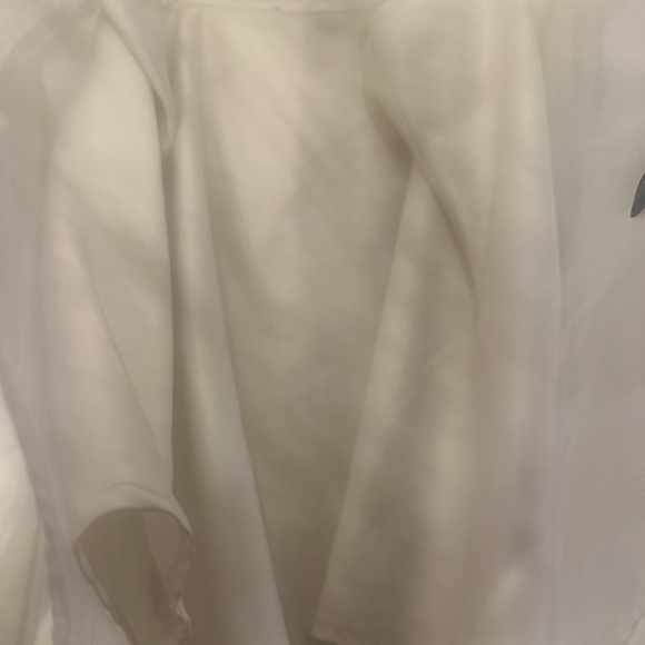 Boston Proper Pearl Embellished Organza Victoria Drama Sleeve Shirt - Picture 9 of 12